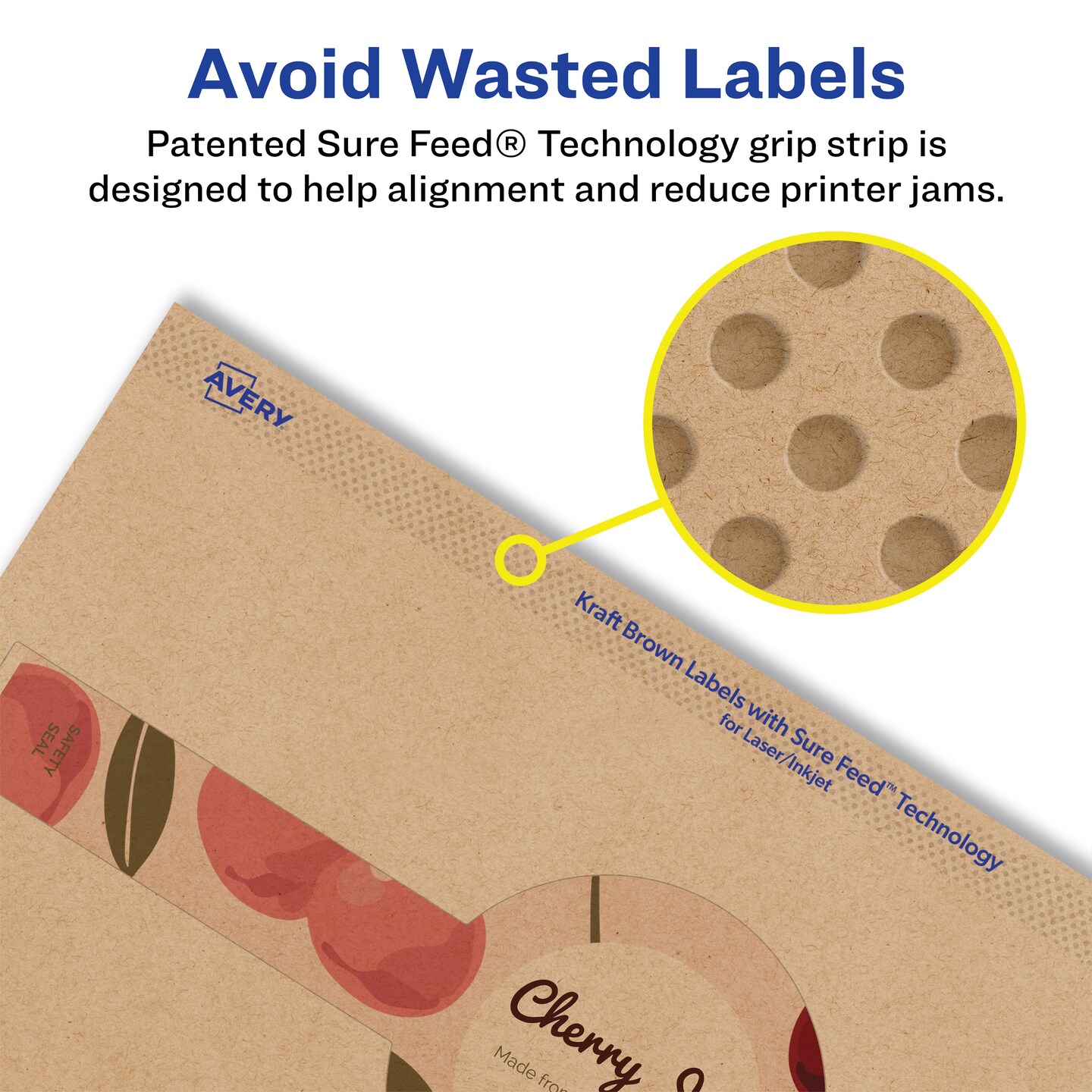 Avery Kraft Brown Wraparound Labels with Sure Feed, 2-3/8" x 8"