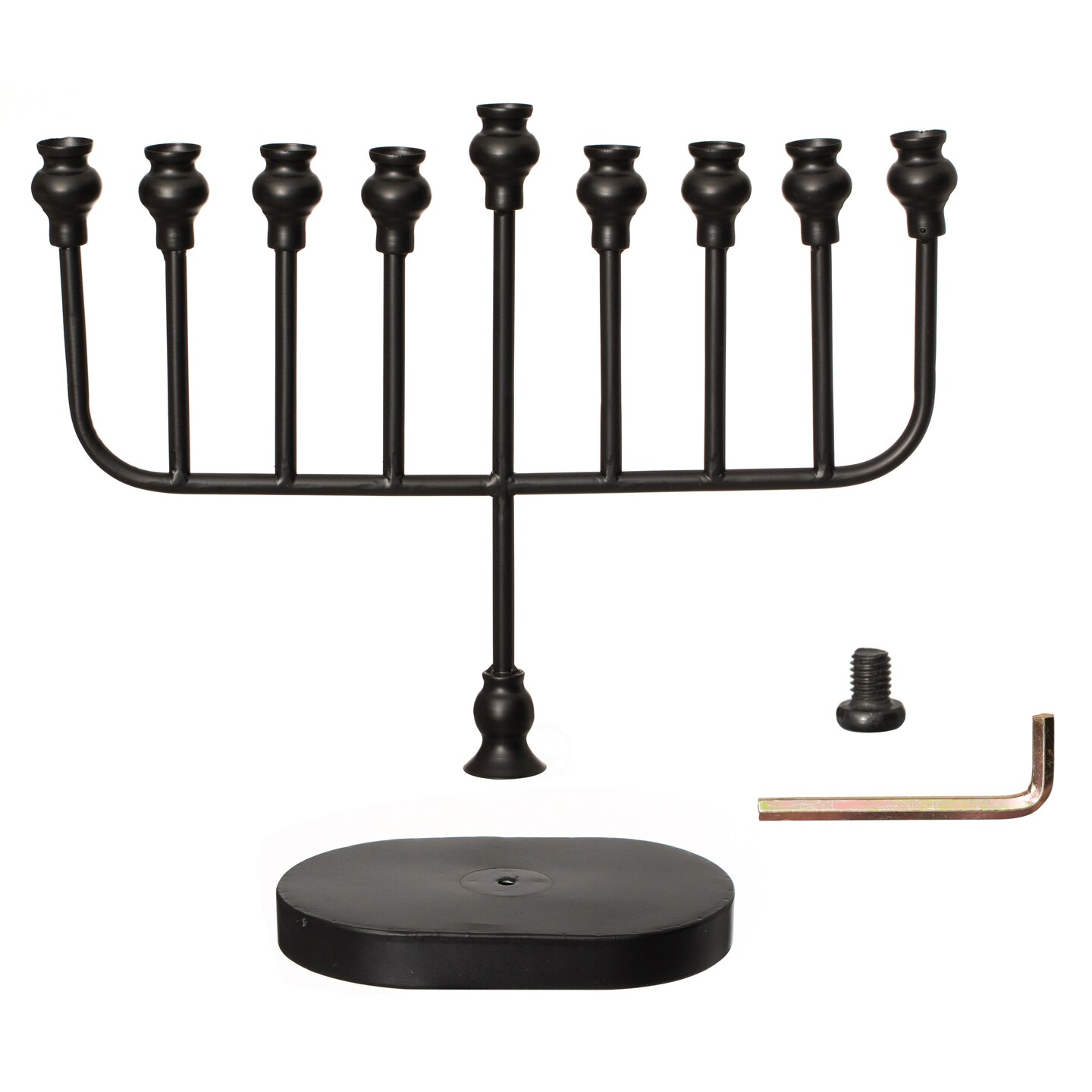 Vintiquewise Wall Mount 9-Branch Hanukkah Menorah Illuminated Display Contemporary Decorative Accent Judaica Centerpiece and Meaningful Gift for Hanukkah Celebrations, Modern Black