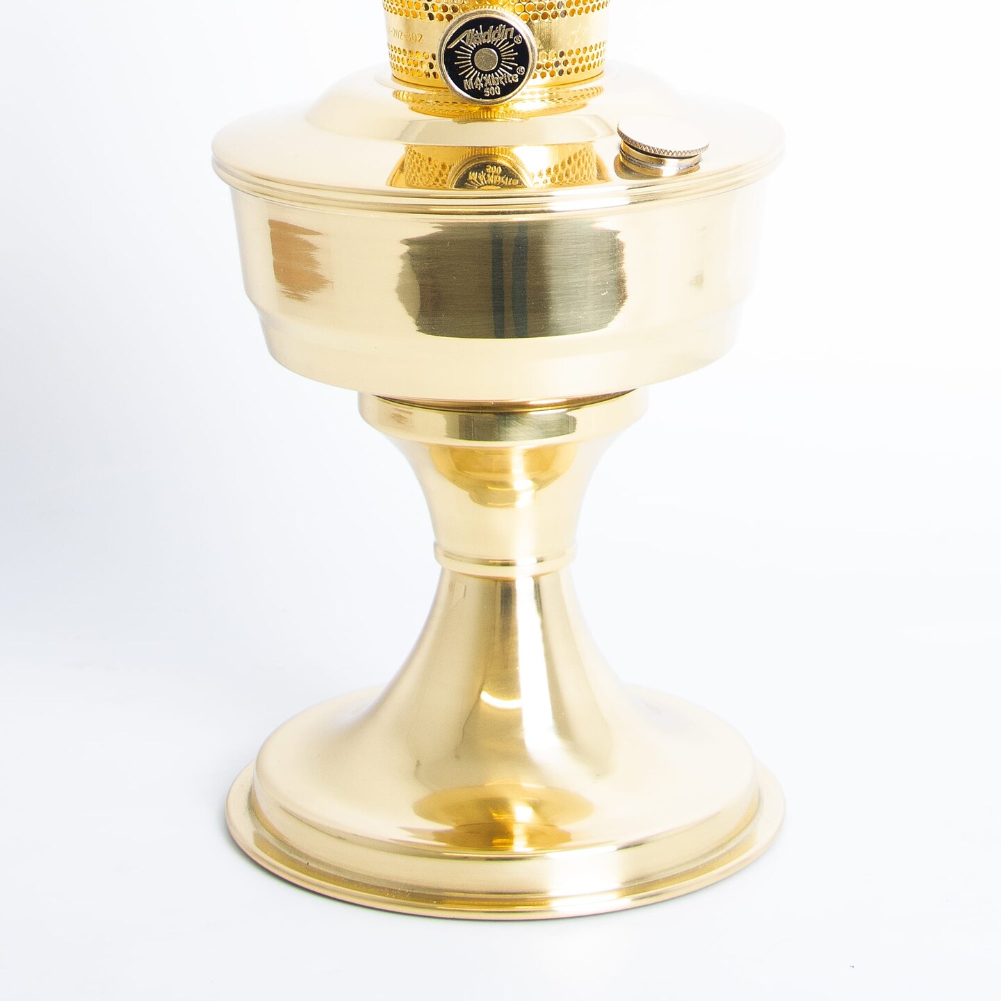 Aladdin Brass Table Oil Lamp, Solid Brass Indoor Emergency Lighting Fuel Table Lamp, Brass Bowl and Burner
