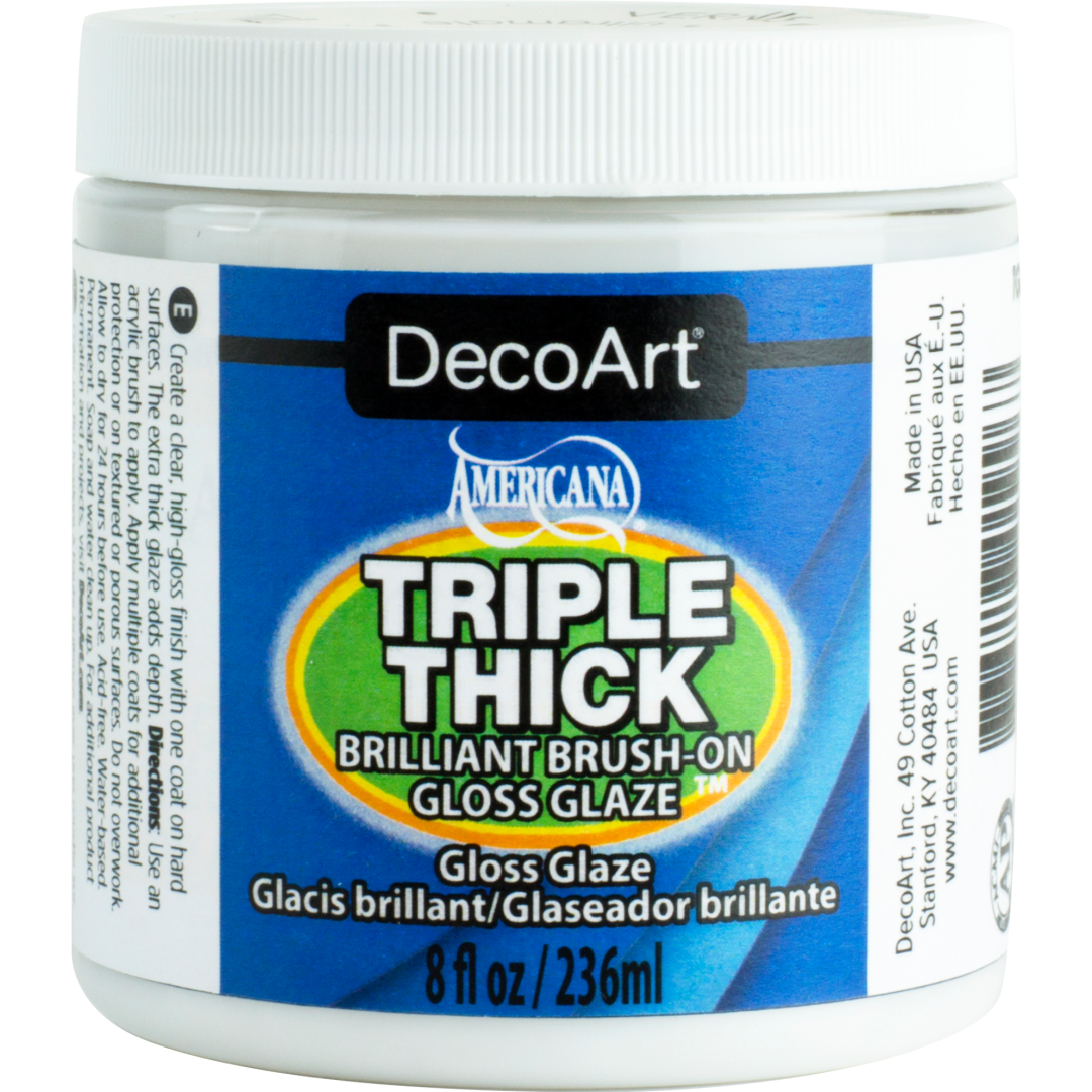 DecoArt Triple Thick Gloss Glaze, High Gloss Clear Acrylic Sealer & Resin Alternative