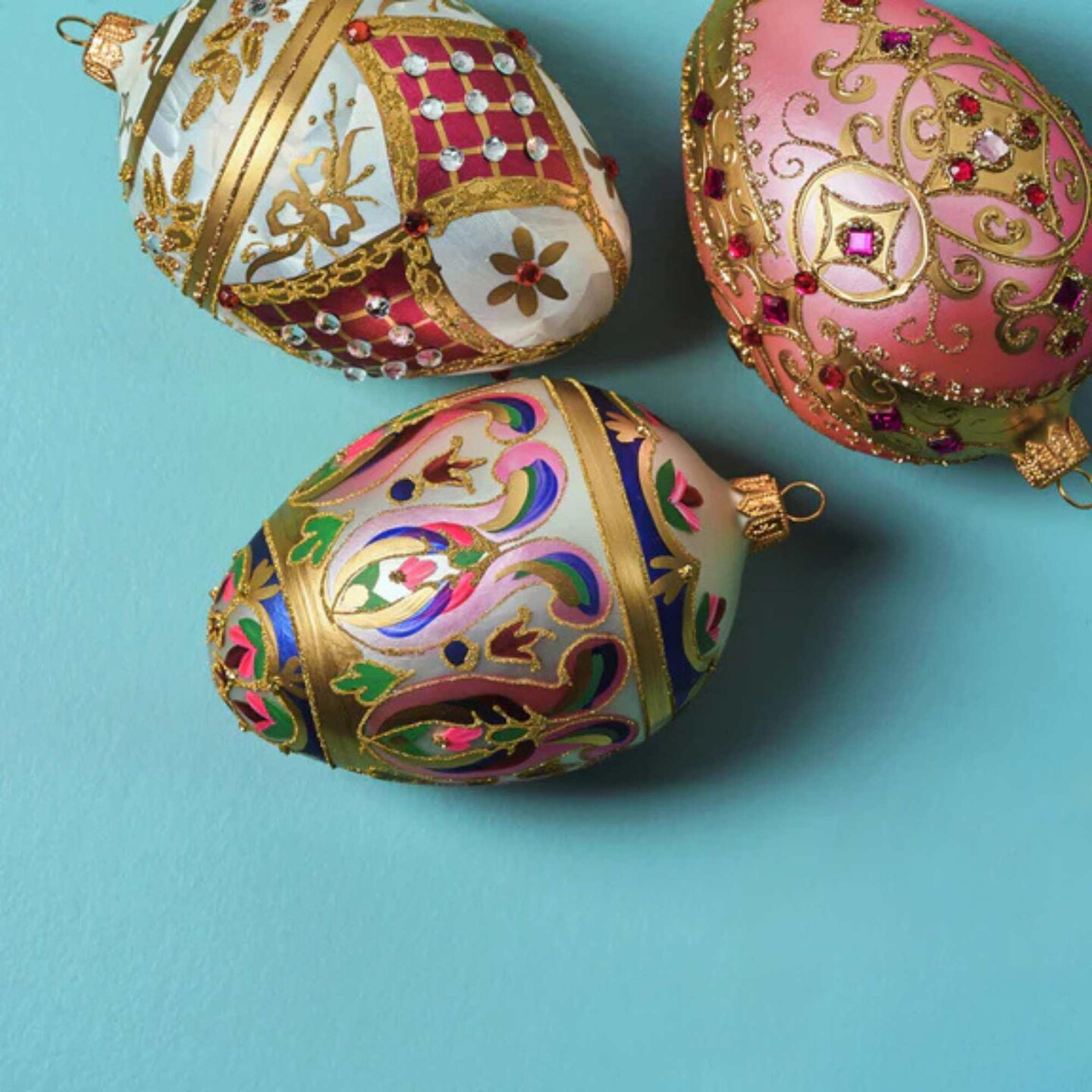 Miss Christmas 5.0 Inch Pink &#x26; Purple Fabrege Egg Christmas Tree Ornament , Christmas Decor