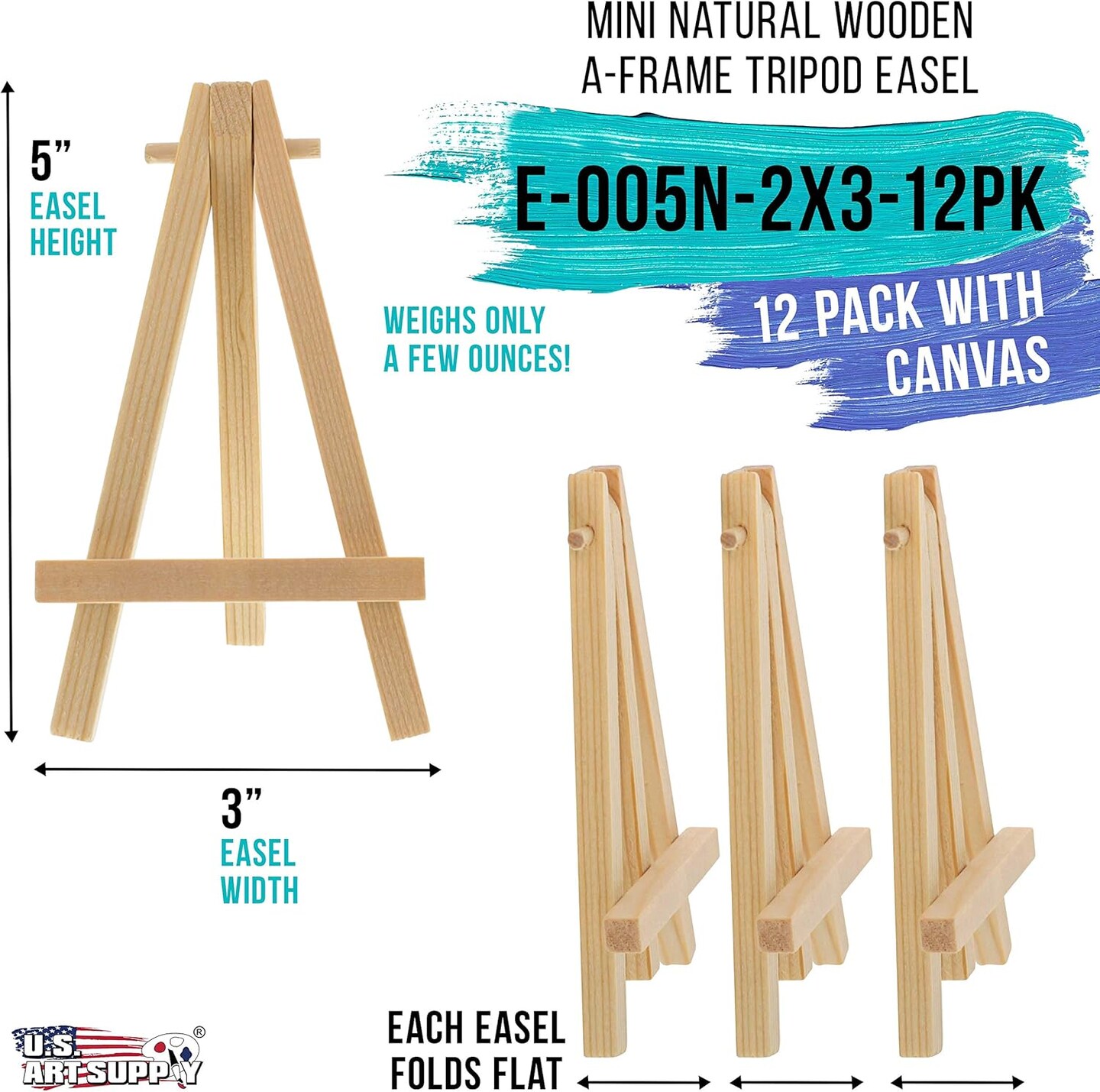 Natural Wooden A-Frame Tabletop Display Stand