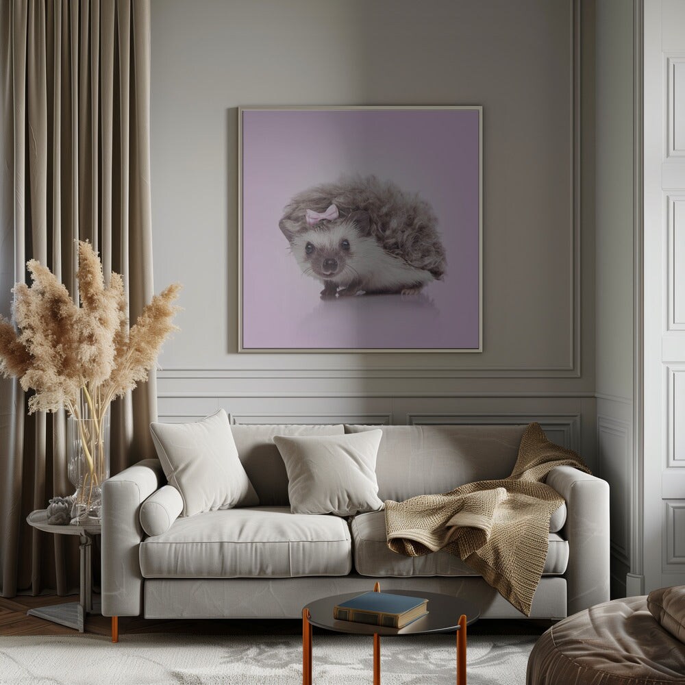Curvy Hedgehog Square Canvas Art | Modern Home Wall Decor 24x24 Canvas - Corporate Office Art