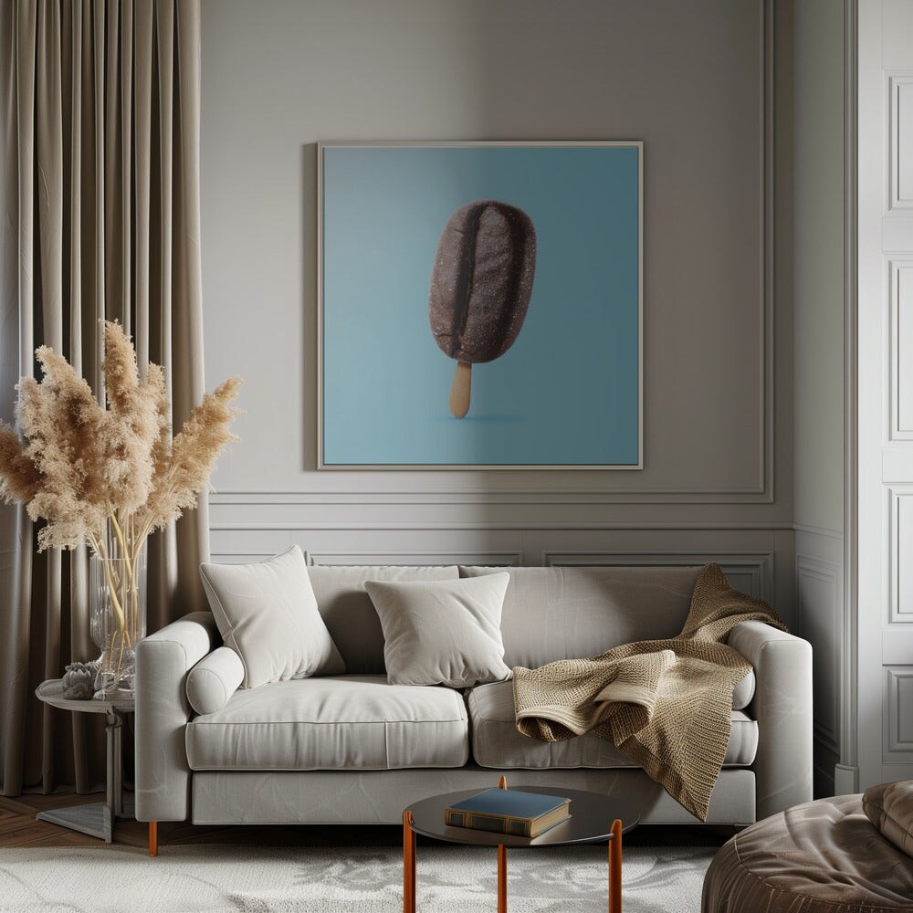 Ice Ice Coffee Square Canvas Art | Modern Home Wall Decor 24x24 Canvas - Corporate Office Art