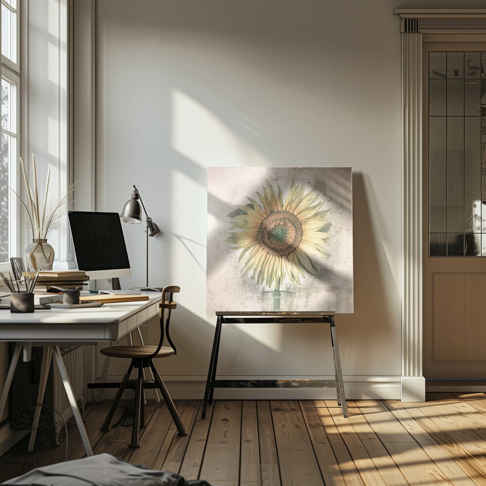 sunflower Square Canvas Art | Modern Home Wall Decor 24x24 Canvas - Corporate Office Art