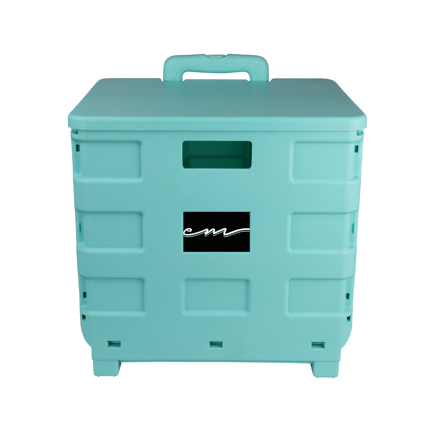 Collapsible Plastic Rolling Craft Cart, Green