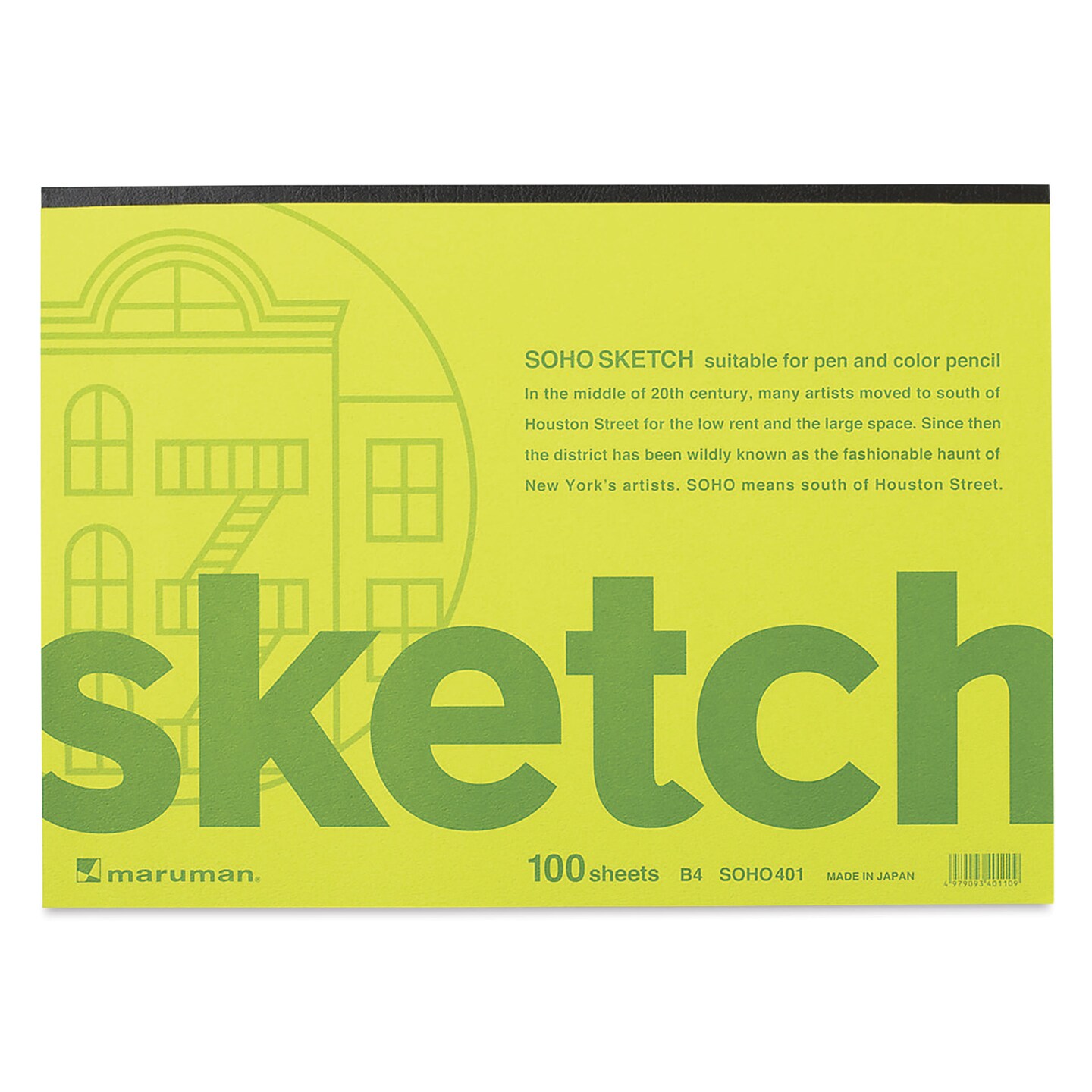 Maruman Soho Series Sketchbook - B4, 9.9&#x22; x 13.9&#x22;, 100 Sheets