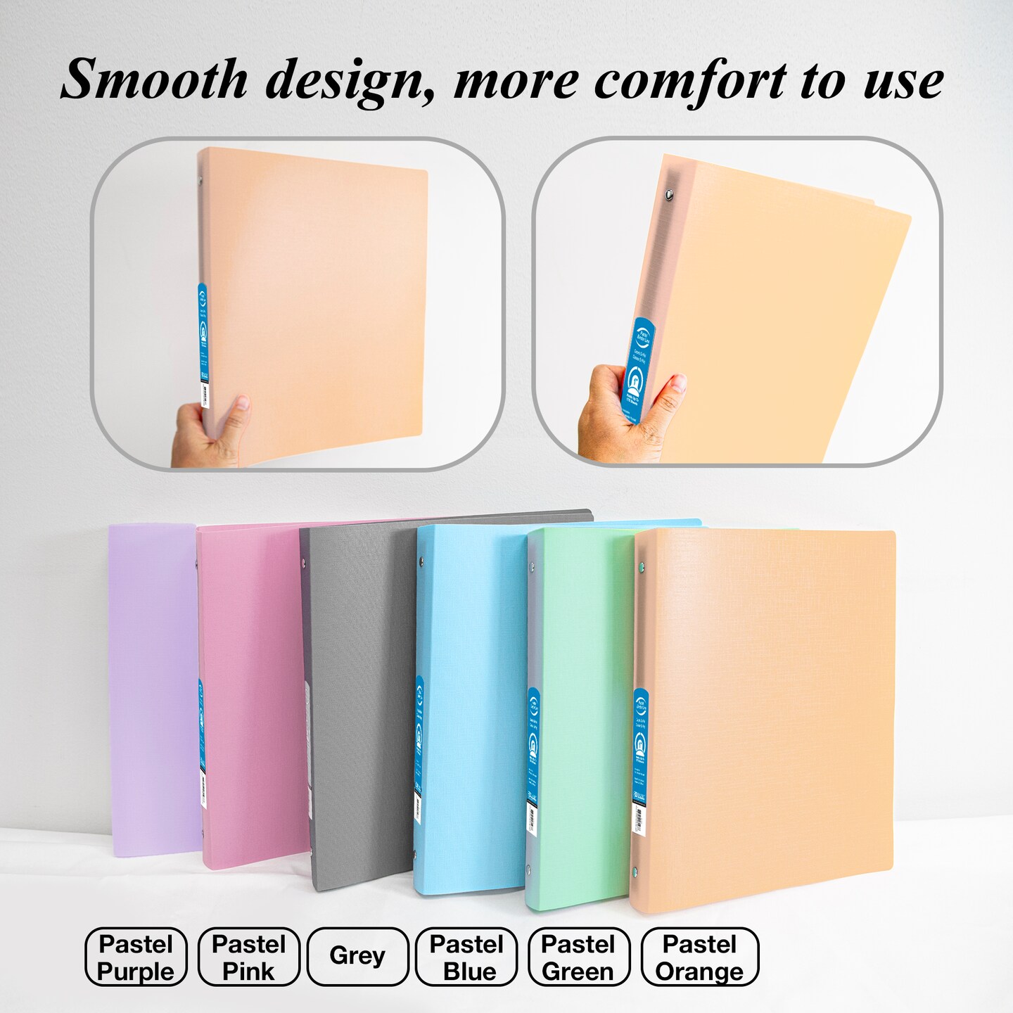 BAZIC 1&#x22; Pastel Color Poly 3-Ring Binder w/ Pocket