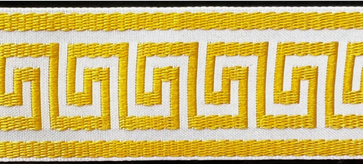 1-3/4&#x22; Greek Key Jacquard Woven Ribbon Trim - 6 Continuous Yards - Many Colors!