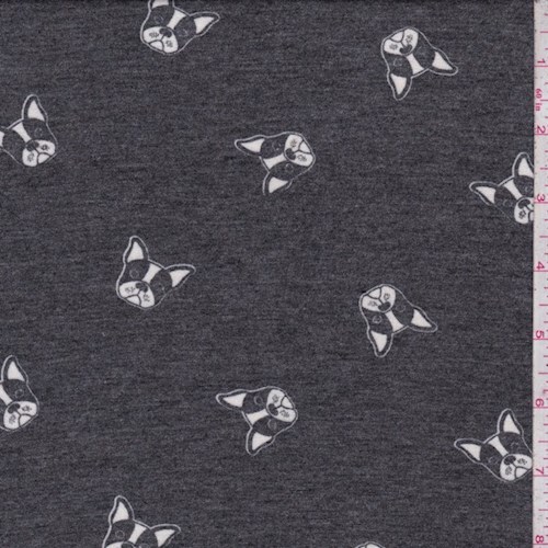 Charcoal Boxer Brushed French Terry Knit Fabric By the Yard