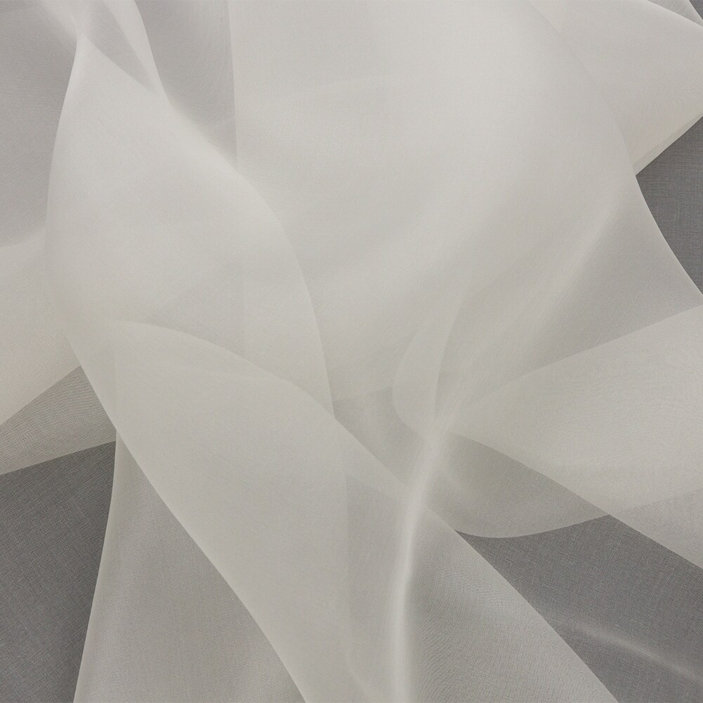 1 Yard Antique White Silk Organza Fabric Lightweight Sheer Material for Bridal and Couture 44 Inch Width