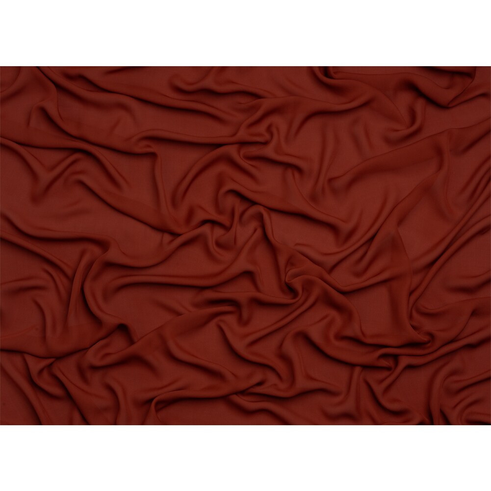1 Yard Mahogany Silk Double Georgette Fabric Premium Collection Drapey Solid 44 Inch Width