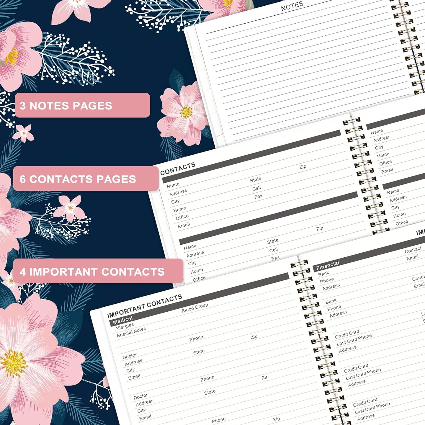 2026-2027 Monthly Planner/Calendar - Jan. 2026 - Dec. 2027, 9&#x22; x 11&#x22; Planner 2026-2027, 2-Size Pocket, Monthly Tabs, Premium Paper