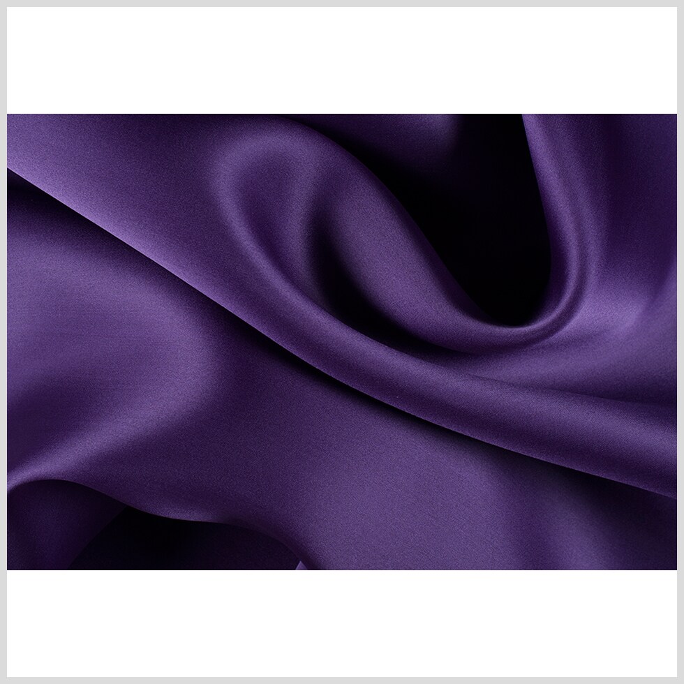 1 Yard Luxury Silk Satin-Face Organza Fabric Majesty Purple Solid Couture Material 54&#x22; Width