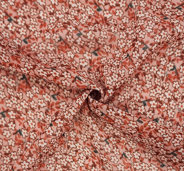 1 Yard Lightweight Yoryu Chiffon Coral Haze Apparel Fabric 57/58” Wide, 100% Polyester