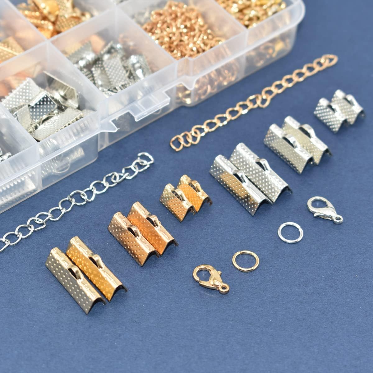 373Pcs Ribbon Bracelet Kit for Jewelry Making Ribbon (Gold and Silver)