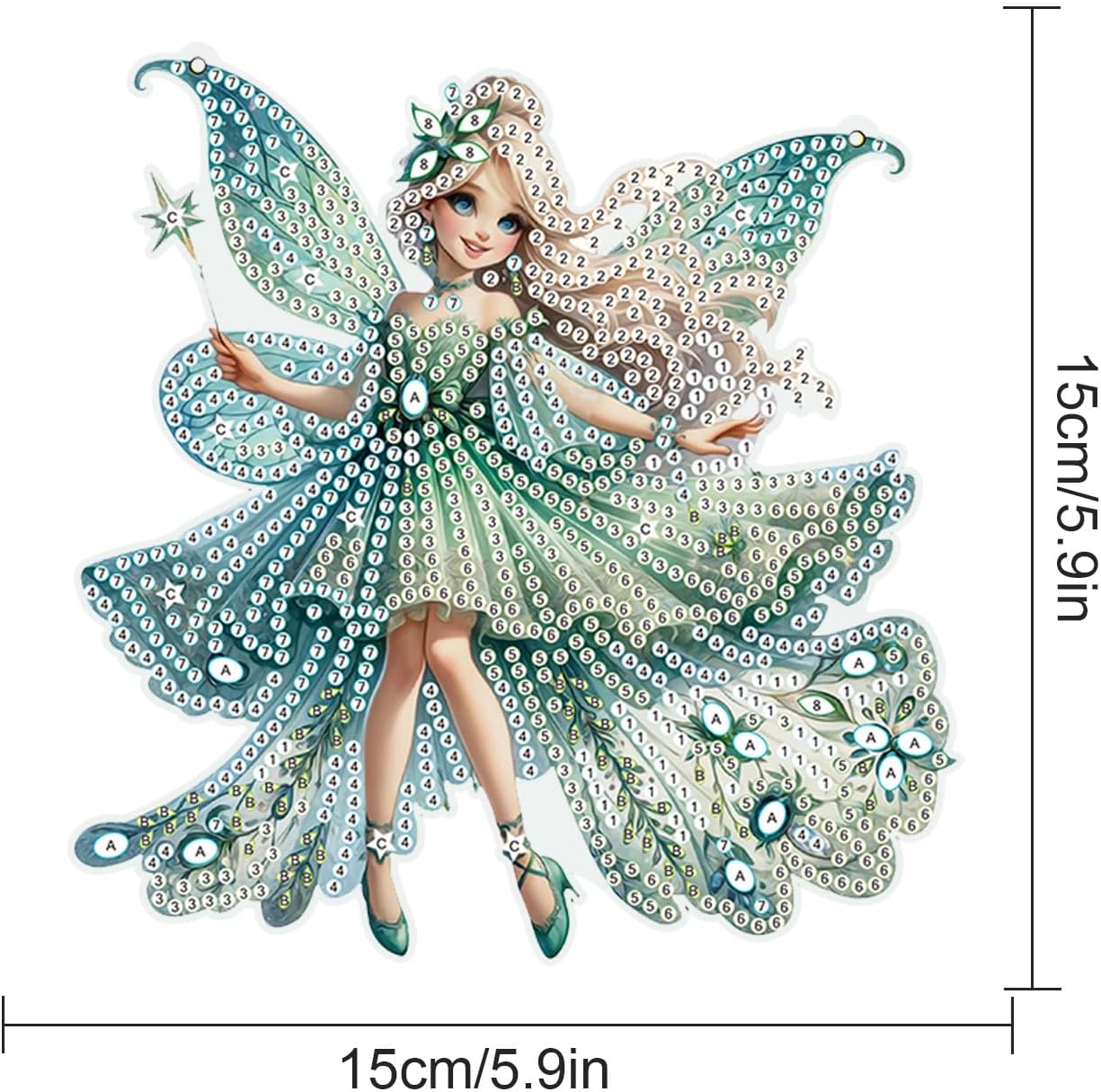 Green Butterfly Fairy Diamond Art Painting Hanging Pendant Kit