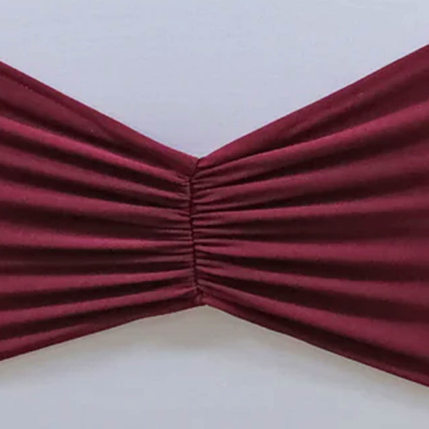 10 Pieces Burgundy Ruffled Spandex Chair Bands for Elegant Event Styling 8x13 inches