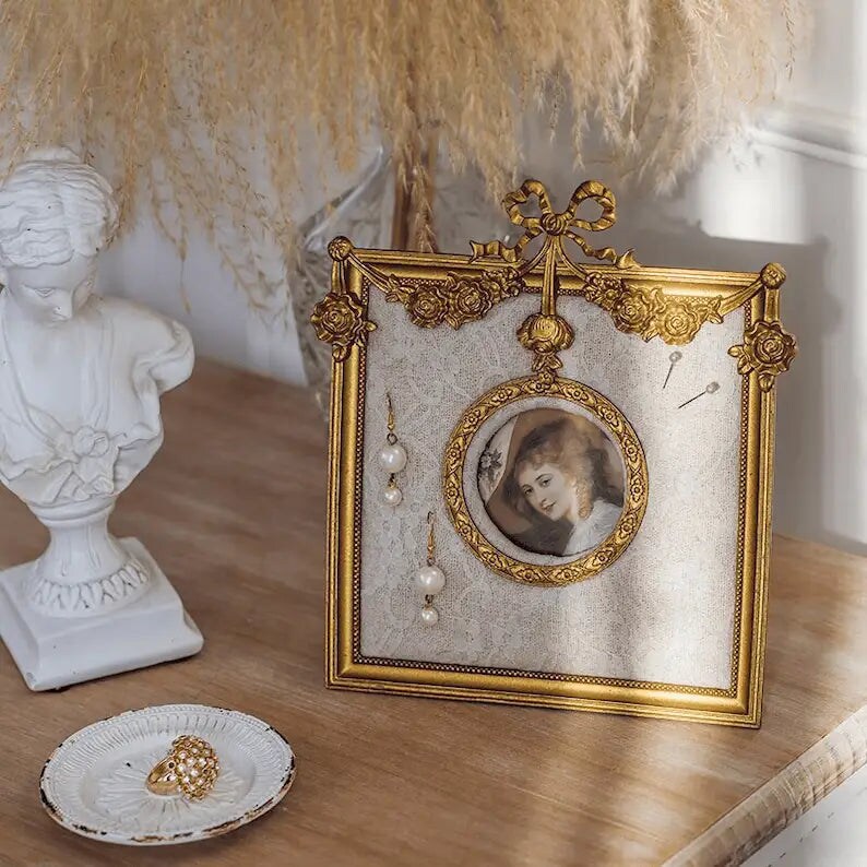 Decorative Earring Holder Frame Jewelry Organizer for Vanity Dresser Display