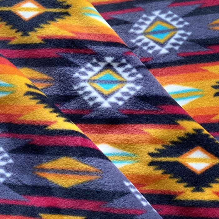Desert Trailhead Black Anti-Pill No Sew Throw Fleece Fabric Kit