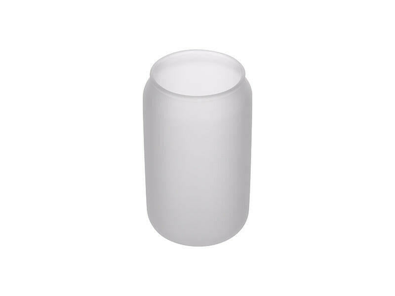 Craft Express 6 Pack 13oz Frosted Glass Cans with Bamboo Lids & Straws – Sublimation-Ready