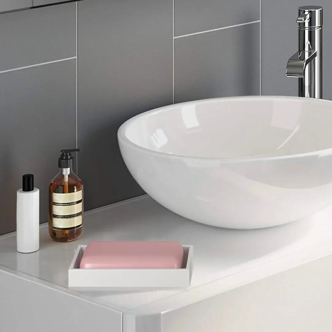 Soap Dish | Bathroom Counter, Shower & Kitchen | White Resin