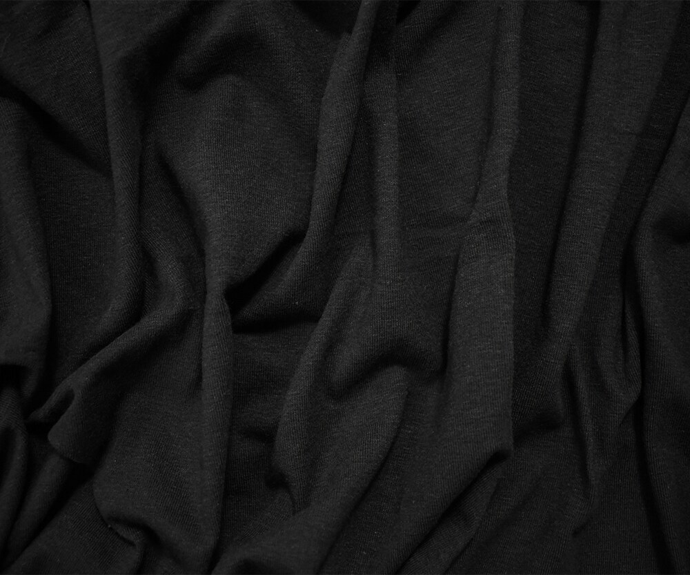 Black Cotton Solid Stretch Spandex Jersey Knit Fabric By the Yard