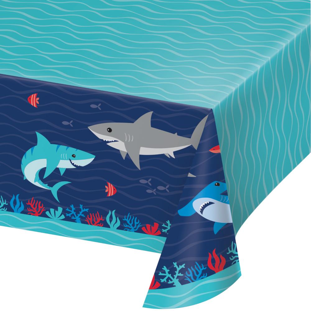 Shark Party Paper Tablecover, 54&#x22;x102&#x22;