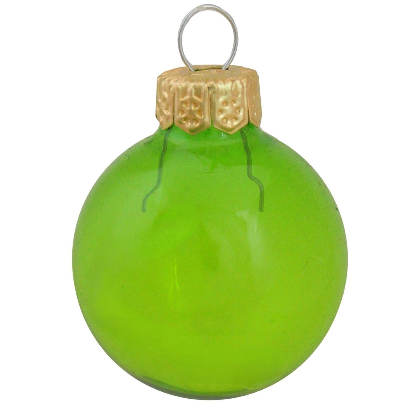 Whitehurst Mini Glass Christmas Ball Ornaments - 1.5" (40mm) - Green - 40ct