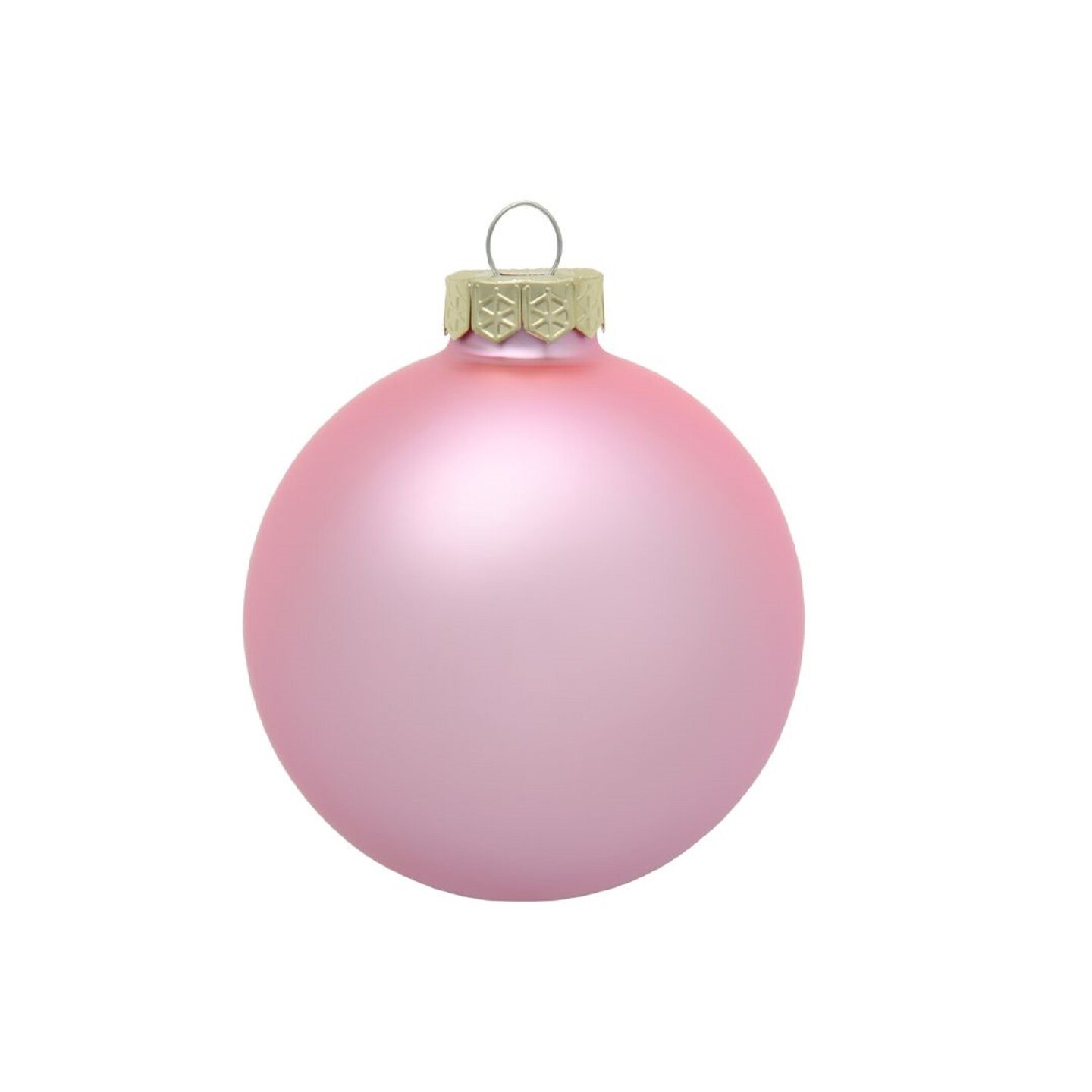 Whitehurst Matte Finish Glass Christmas Ball Ornaments - 4.75&#x22; (120mm) - Baby Pink - 4ct