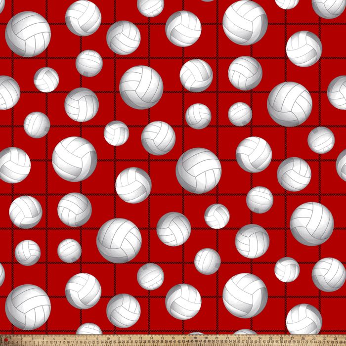 Volleyball Red Anti-Pill Premium No Sew Throw Fleece Fabric Kit (72x60)
