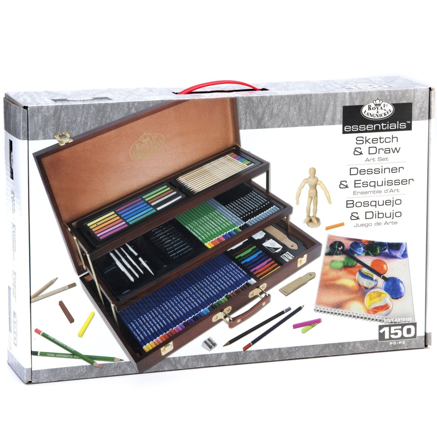 RSET-ART8100 | Essentials™ 134pc Sketching & Drawing Box Art Set