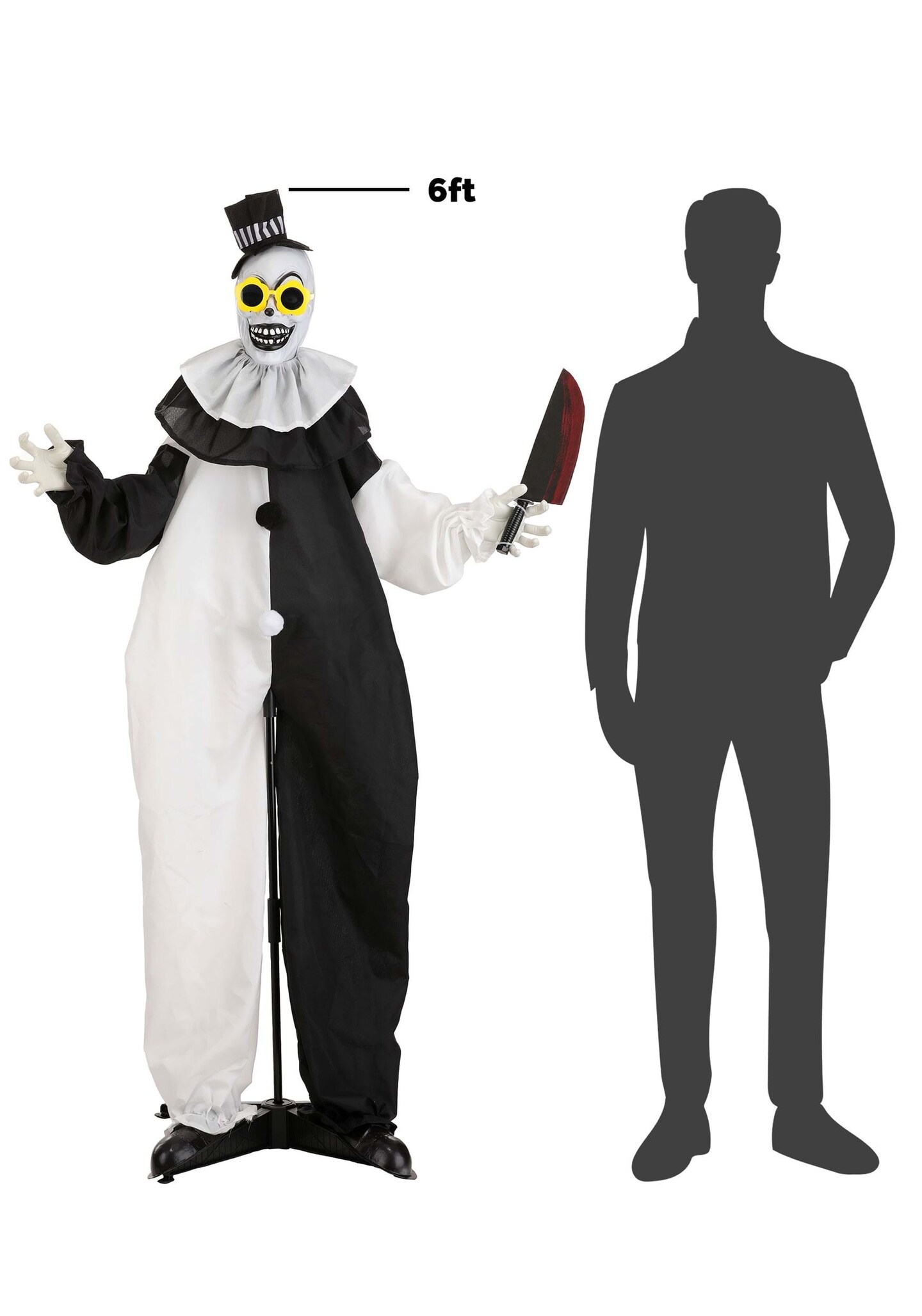 5.75FT Marlow the Murder Clown Animated Decoration - Scream Saver