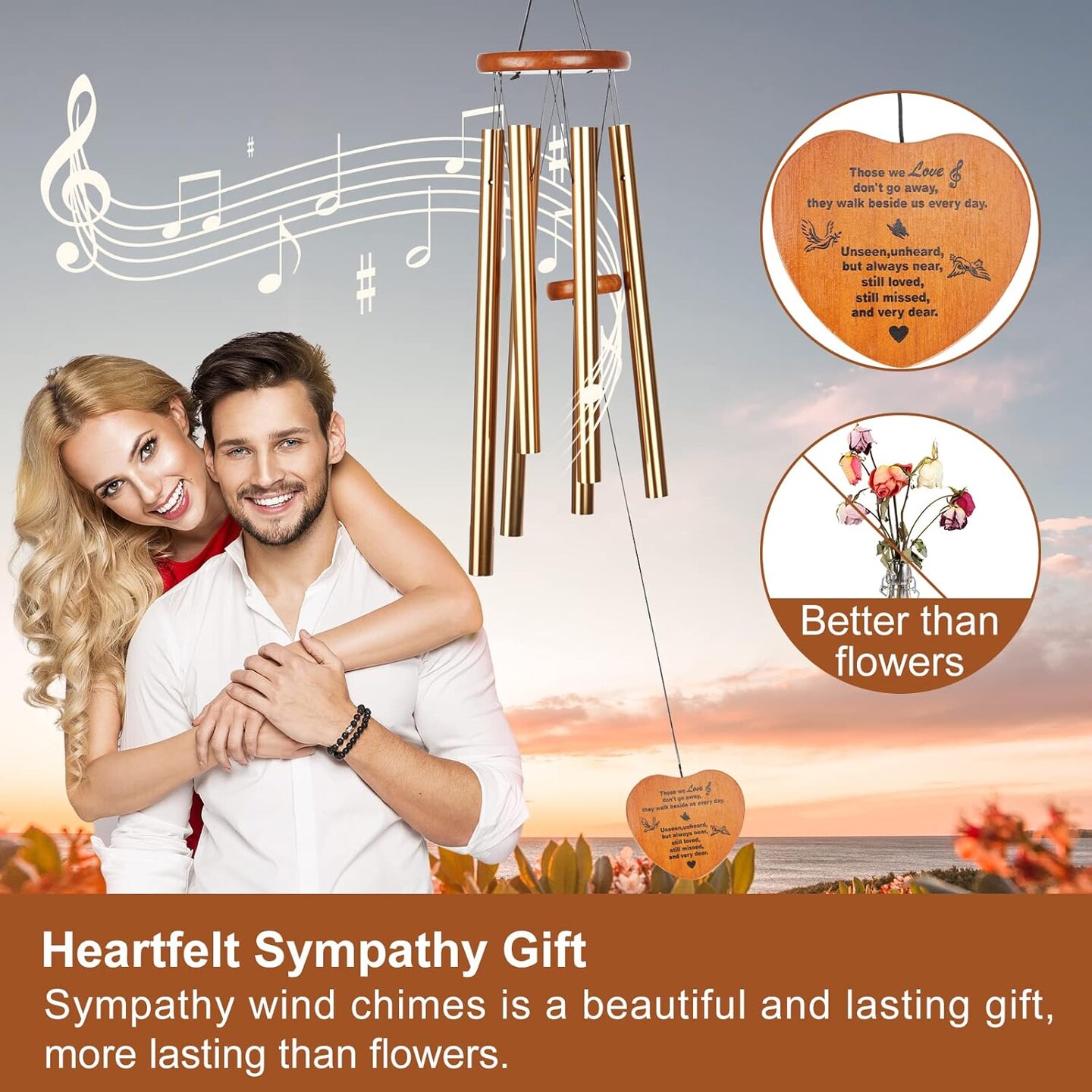 Wind Chimes for Outside,30&#x22; Large Deep Tone Sympathy Chimes, Memorial Loss of Loved One Mother Father, Meaningful Bereavement/Memorial/Sympathy Gift in Memory a one