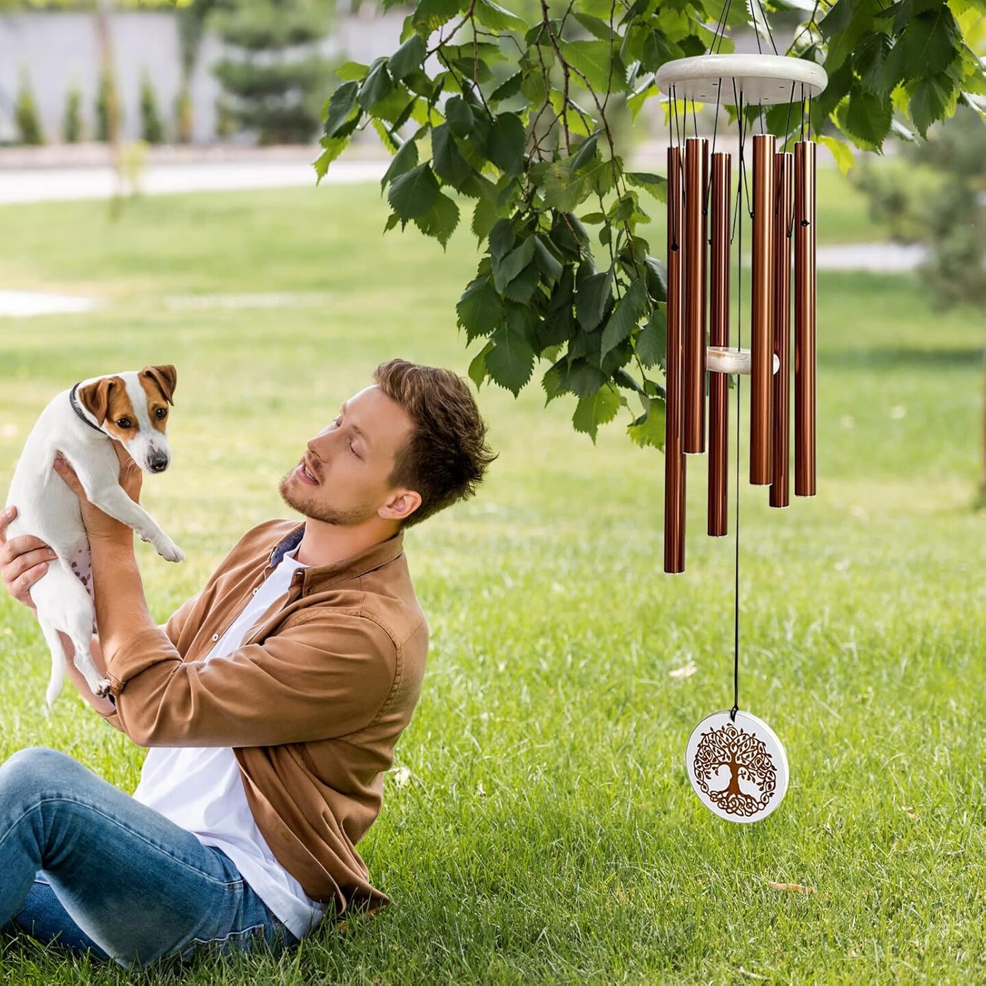 Wind Chimes for Outside,33&#x22; Engraved Tree of Life Memorial Sympathy Gifts Wind Chimes for Loss of Loved One,Gifts for Mother/Father,Wind Chimes Outdoor for Home Yard Garden Decor(Copper)