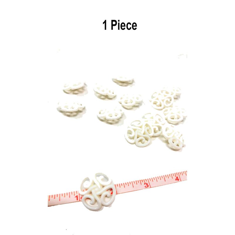 White Plastic Floral Shank Button 1 Inch