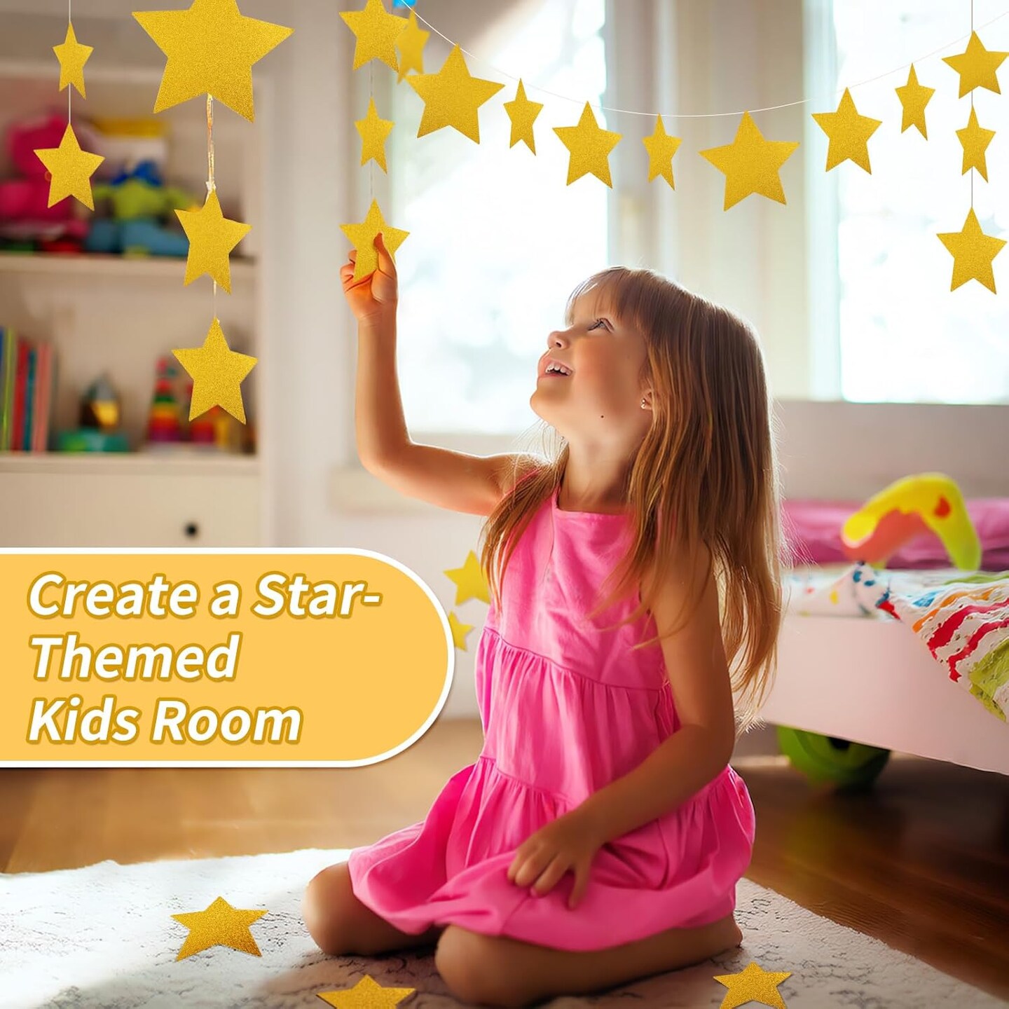 45 PCS 3D Gold Star Cutouts Decor Set Party Decorations