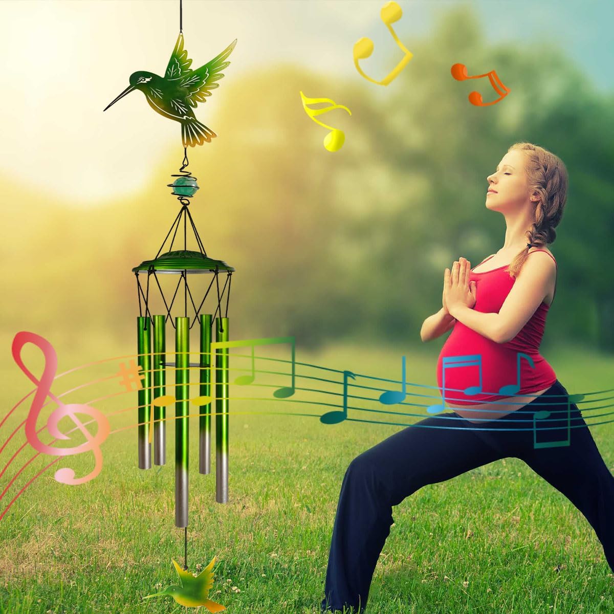 Hummingbird Wind Chimes, Outdoor Metal Wind Chimes Decor