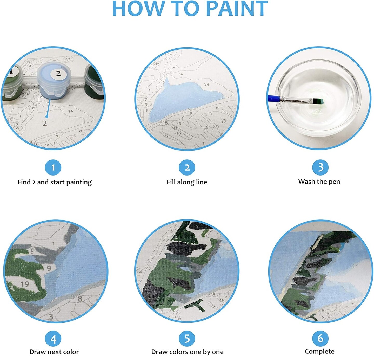 Paint by Number Landscape On Canvas Art for Beginner Adults Students Teens Painting by Numbers