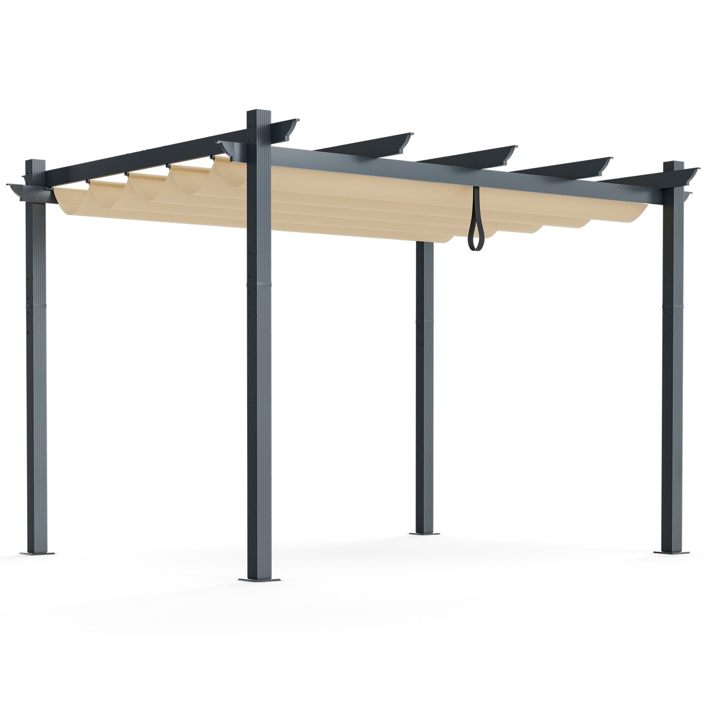 Retractable Pergola with Aluminum Frame and Trellis
