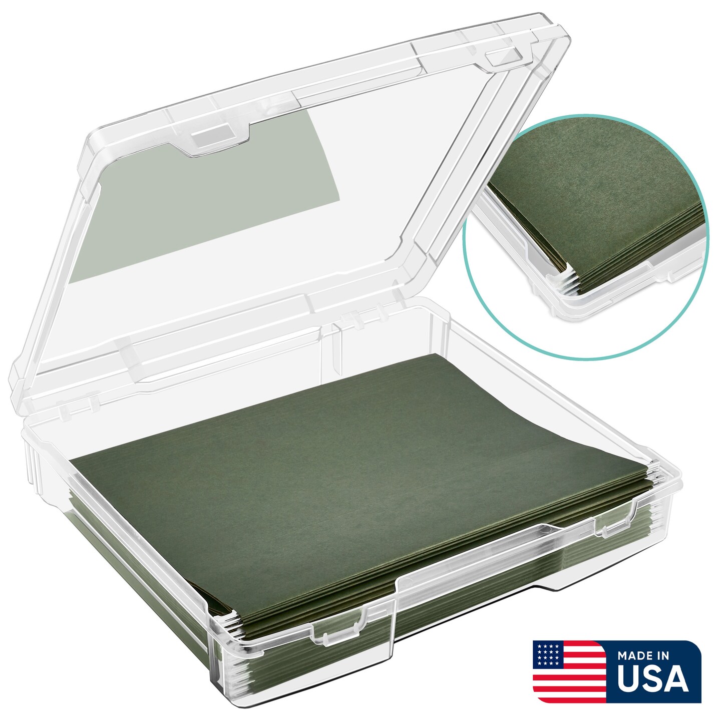 Sorbus Art Supplies Storage Containers - Wide Clear Plastic Stackable Storage Box with Snap-Tight Closures for Crafts, Board Games, Photos - Made in the USA