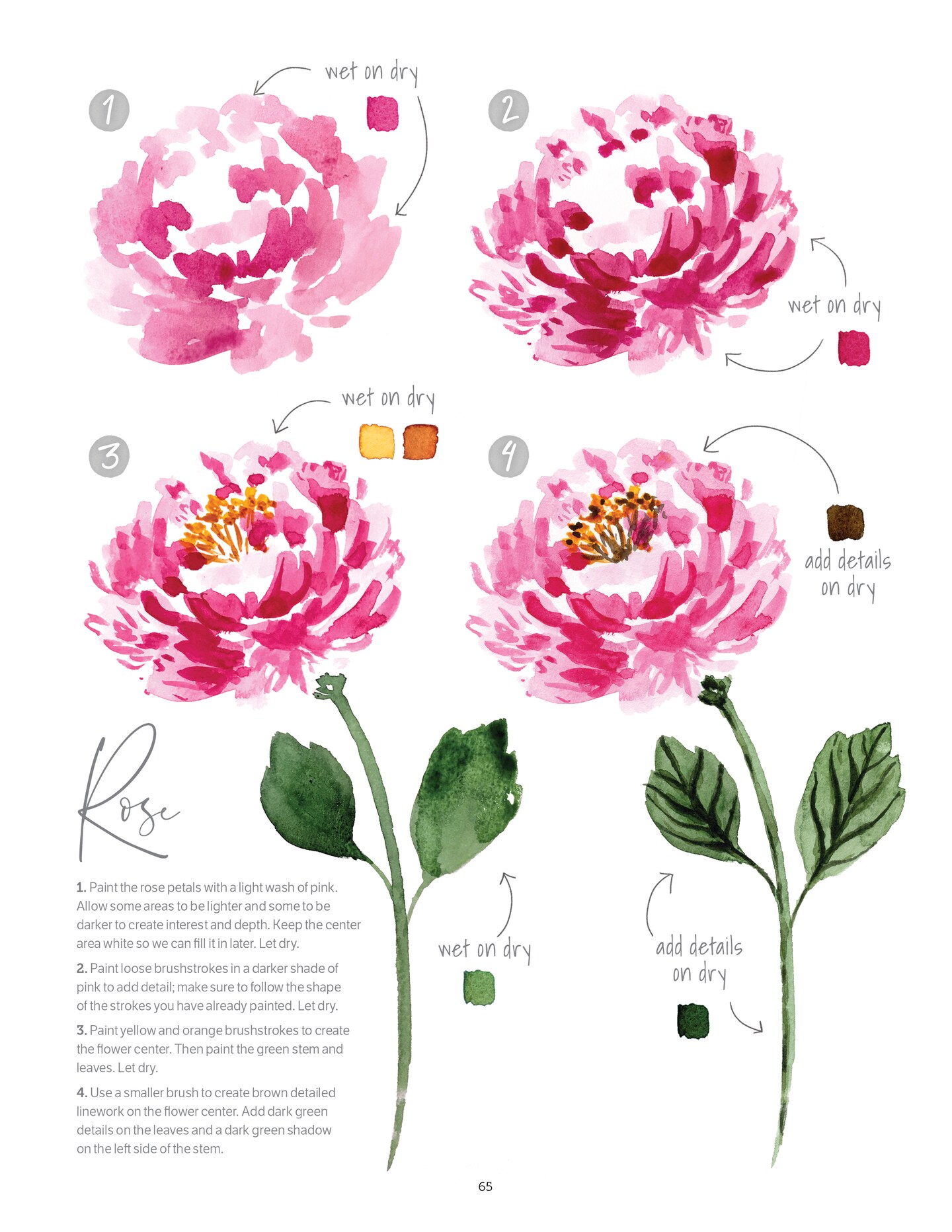 Watercolor the Easy Way: Step-by-Step Tutorials for 50 Beautiful Motifs Including Plants, Flowers, Animals &#x26; More