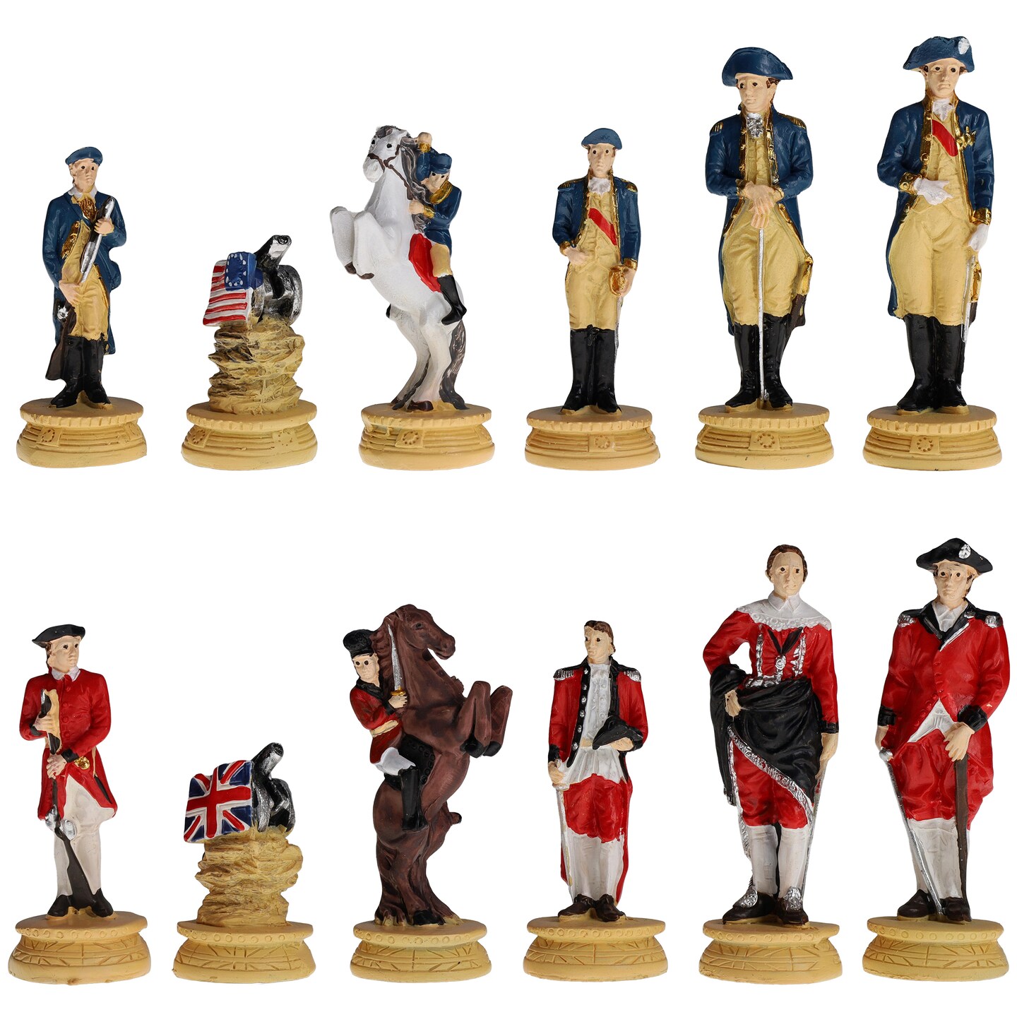 WE Games American Revolutionary War Chess Pieces, 3.5 inch king