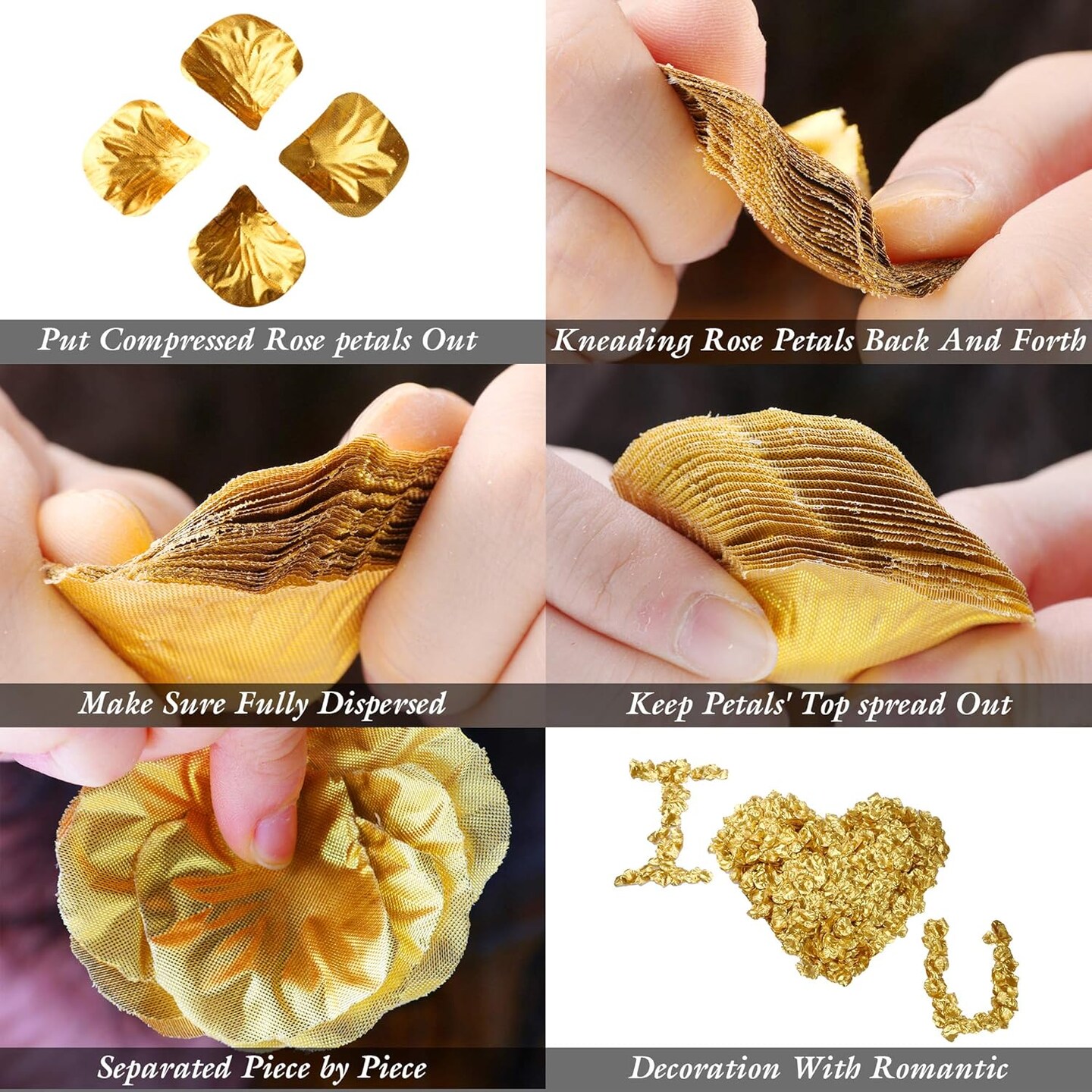 2000 Pcs Gold Silk Rose Petals,Artificial Flower Petals for Wedding,Romantic Night,Romantic Valentines Decor for Bedroom,Weddings