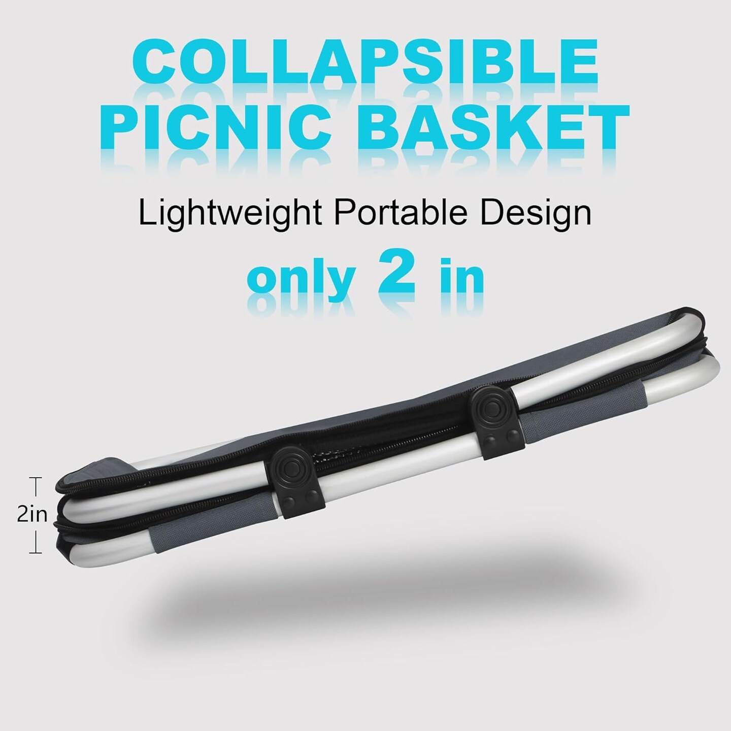 Collapsible Picnic Basket Insulated with Lid 27L Large Capacity Reusable Portable Folding Market Shoping Bag with Handles for Grocery