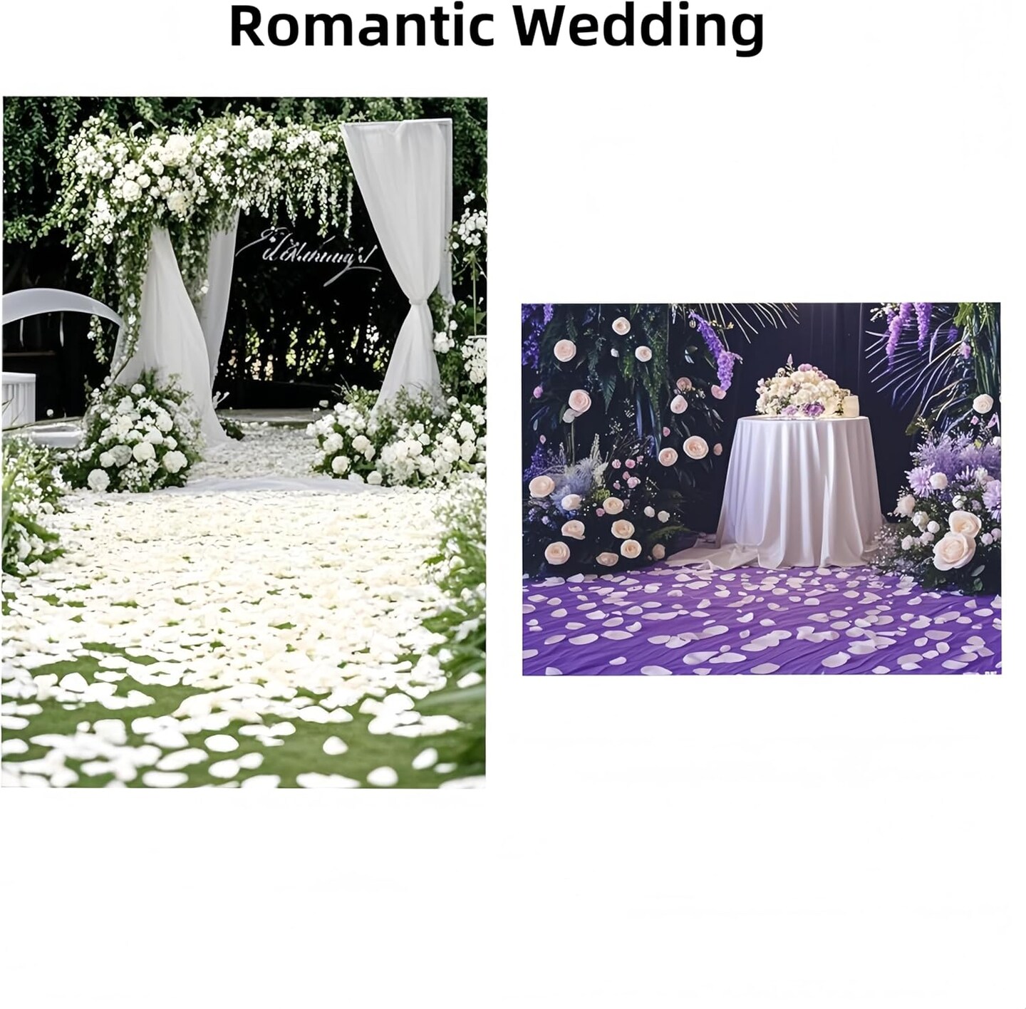 300Pcs Silk Ivory Rose Petals,Artificial Flowers Petals Romantic Night Decoration for Wedding