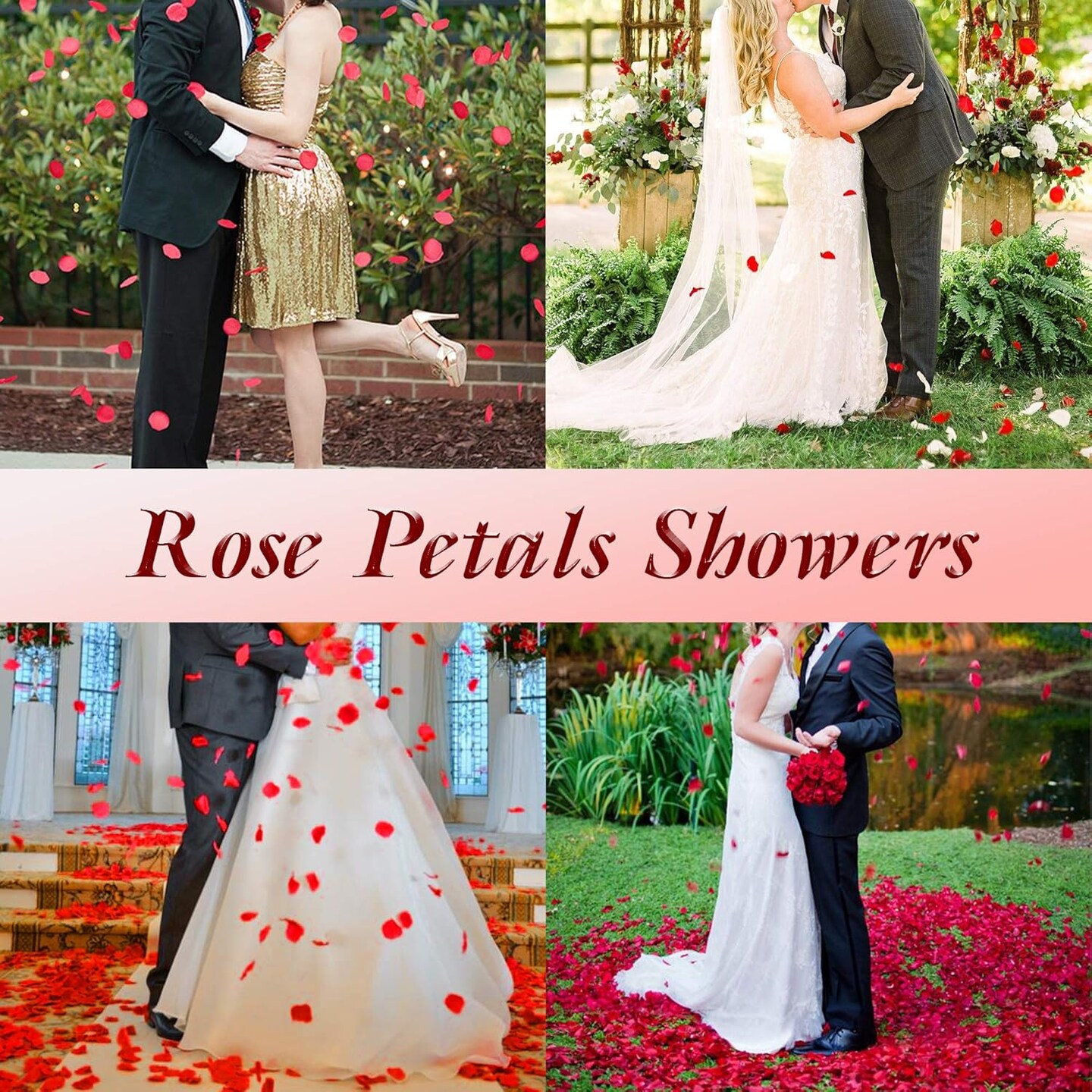 2000 Pcs Gold Silk Rose Petals,Artificial Flower Petals for Wedding,Romantic Night,Romantic Valentines Decor for Bedroom,Weddings
