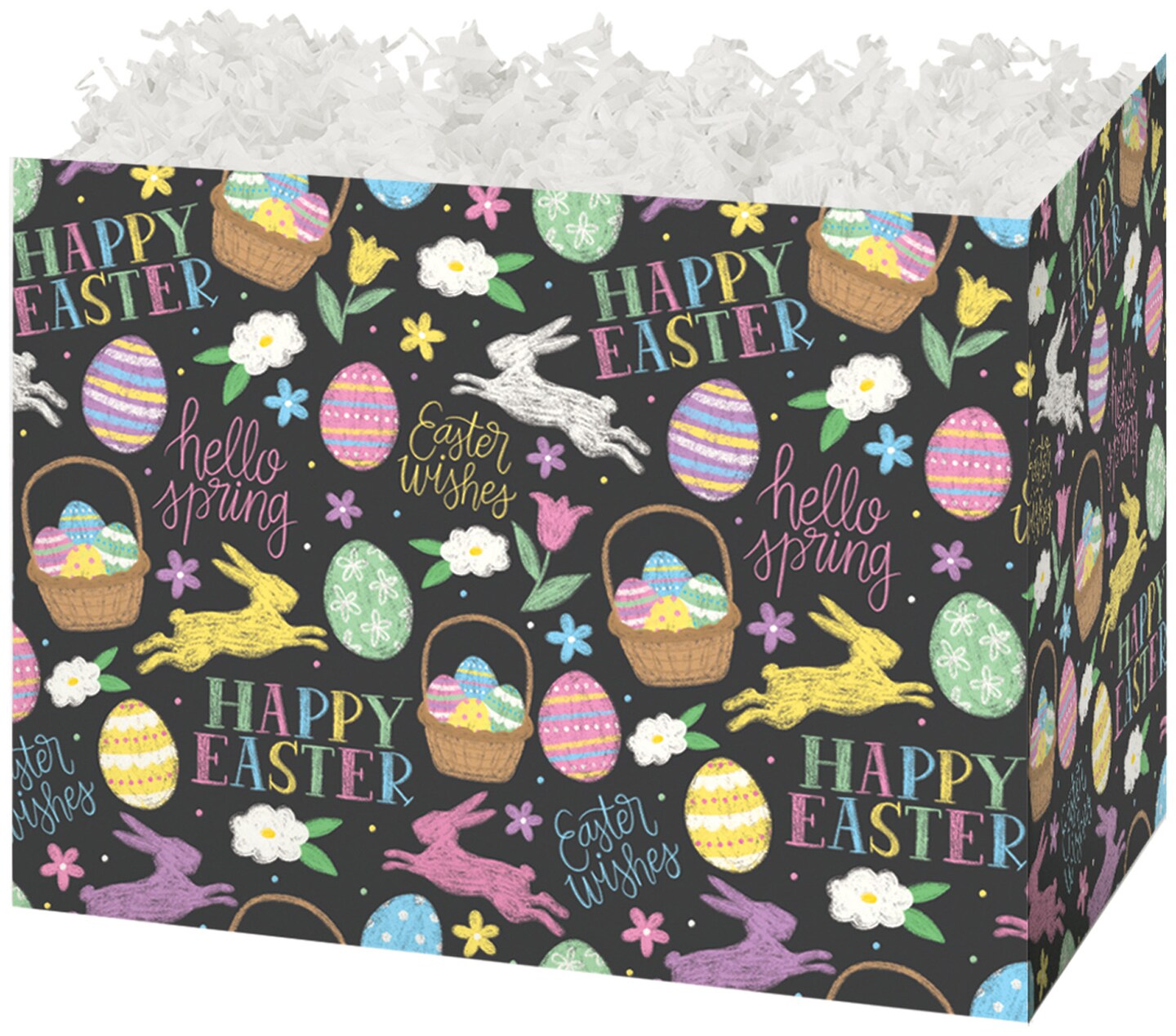Pack/6: Easter Chalkboard Basket Box - 6-3/4 x 4 x 5&#x22;