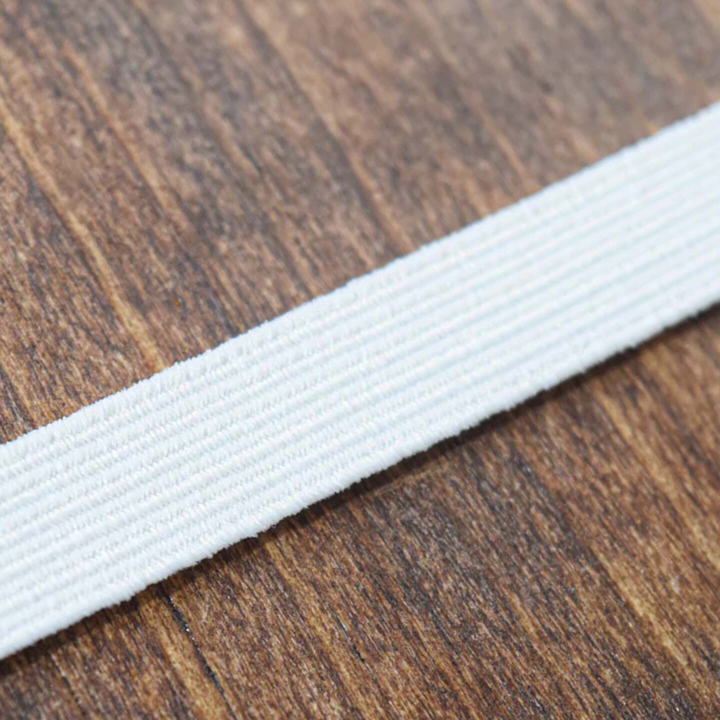 1/4&#x22; White Flat Braided Durable Elastic Cord 5 Yards