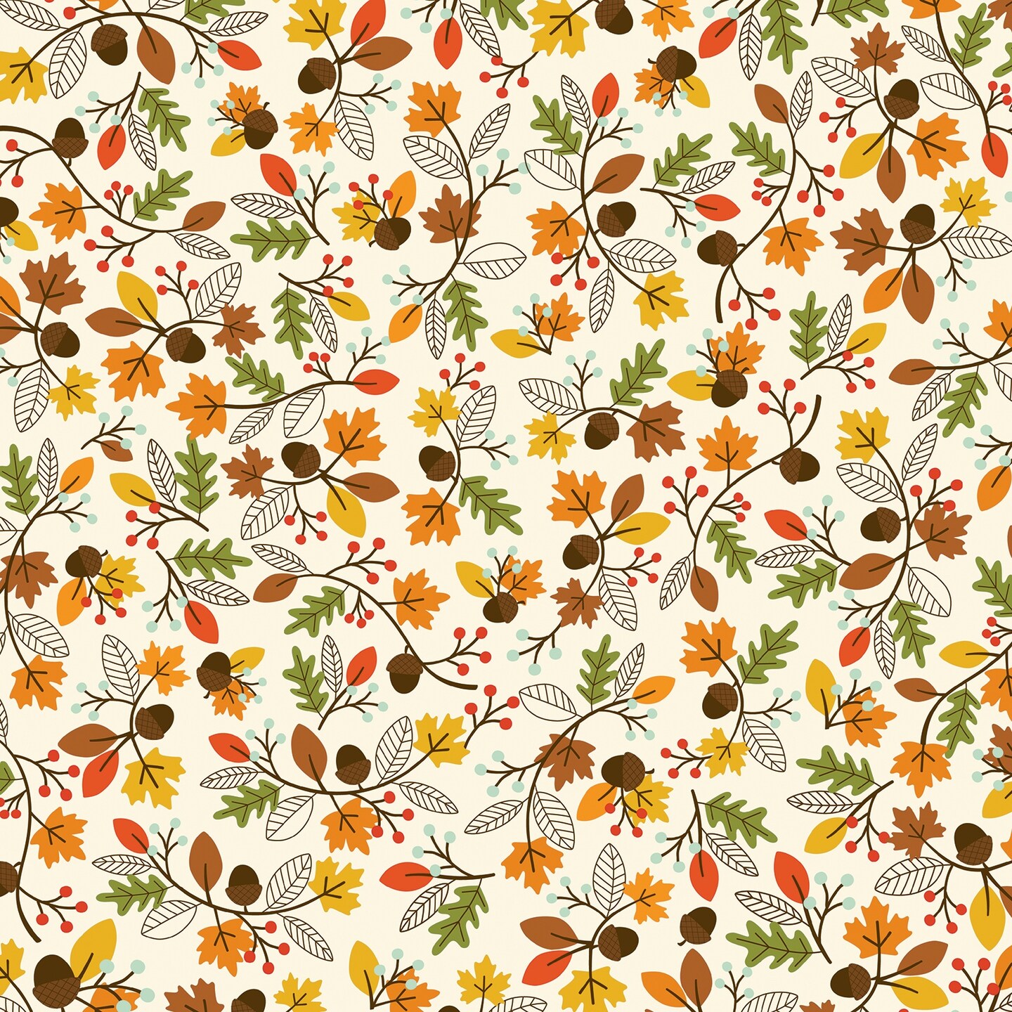 American Crafts Holiday/Event Single-Sided Cardstock 12"X12"-Leaves